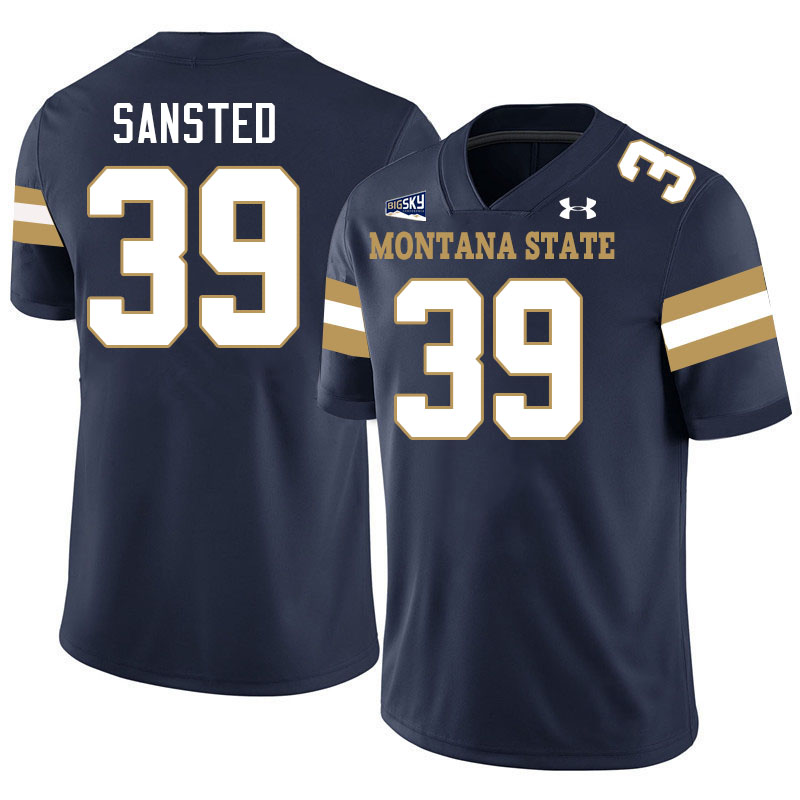 Men #39 Myles Sansted Montana State Bobcats Jerseys Football Stitched-Navy